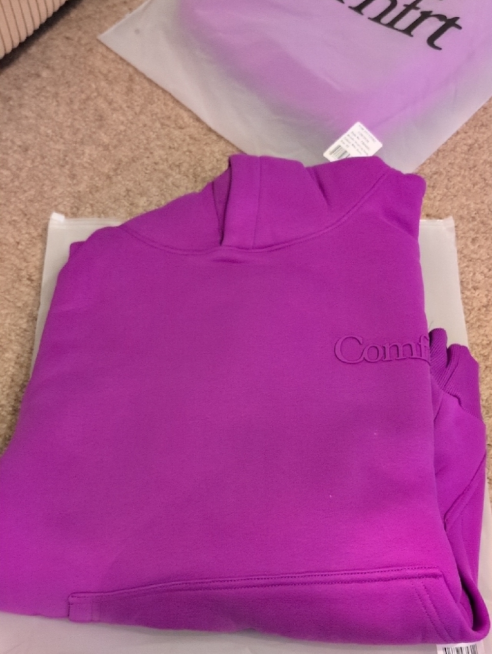 Comfrt Women's Berry Minimalist Pullover Hoodie And Pants Set Small And Xs